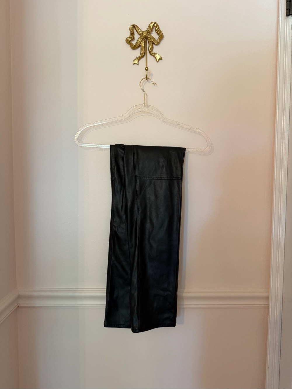 GAP Black High-rise Straight Leg Faux Leather Pants